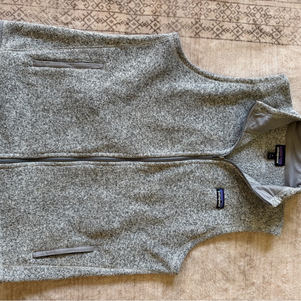 Patagonia Heather Gray Sherpa Full-Zip Vest - Picture 2 of 2